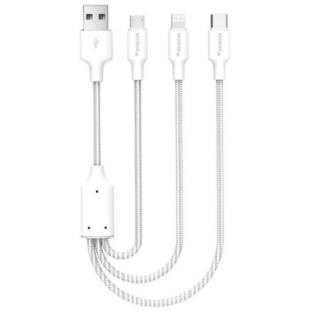 NOVANL SpeedCharge USB A to 3-in-1 Cable 12W (1.5M) White