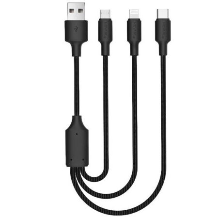 NOVANL SpeedCharge USB A to 3-in-1 Cable 12W (1.5M) Black